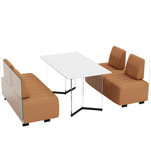 餐厅卡座沙发咖啡厅茶楼清酒吧民宿美容院接待休息区洽谈桌椅组合