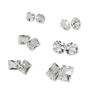 gaoy戈雅白水晶锆石钻爆闪精品透底高碳方糖肥方美甲钻指甲装饰品