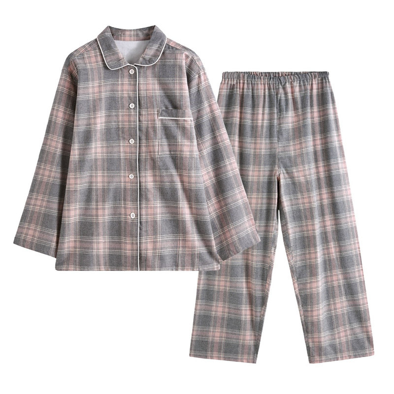 睡衣女秋款全棉家居服套装