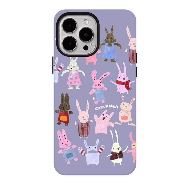 抽象小兔子适用苹果17promax手机壳iphone16pro菲林磁吸支架个性华为P80小米15小众vivo防摔保护壳oppo