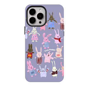 抽象小兔子适用苹果17promax手机壳iphone16pro菲林磁吸支架个性华为P80小米15小众vivo防摔保护壳oppo