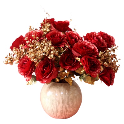 欧式玫瑰家居客厅塑料单支仿真花