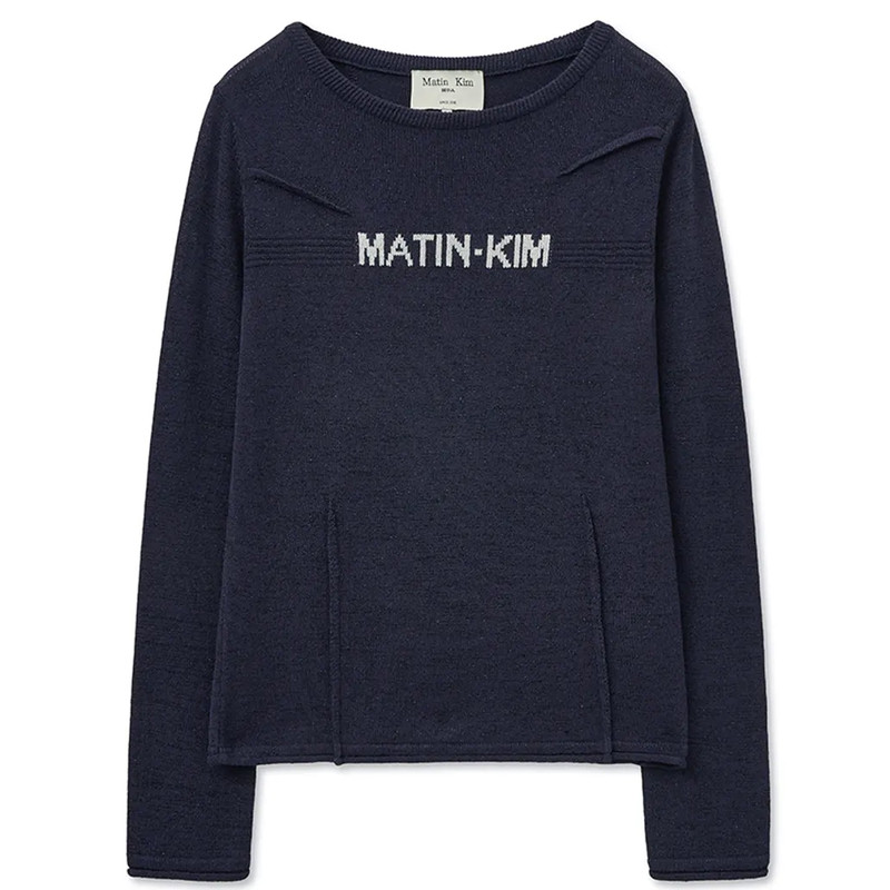 MatinKim字母印花修身针织衫