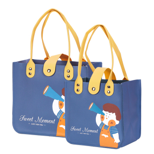 可爱卡通皮包袋皮质手提袋生日贺卡礼袋加厚儿童节礼物包装袋回礼