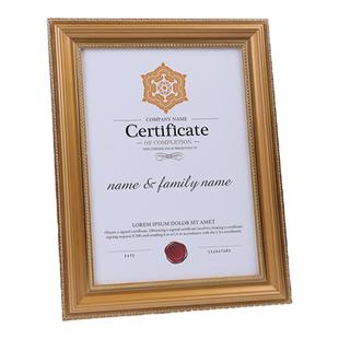 实木相框摆台A4挂墙证书框奖状框A3营业执照框正本B5毕业证书收纳荣誉证书框架24寸金色大气王室复古潮流典雅