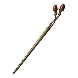 古风木簪绿檀木复古簪子挽发日常发饰盘发丸子头小众高级感发簪女