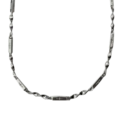 GuangYu简约雕刻十字架项链男款