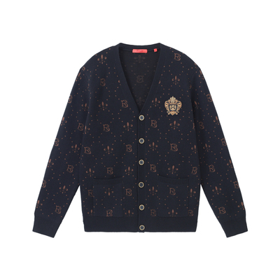 【绵羊毛混纺】Raidy Boer/雷迪波尔男2025秋提花针织开衫5453-79