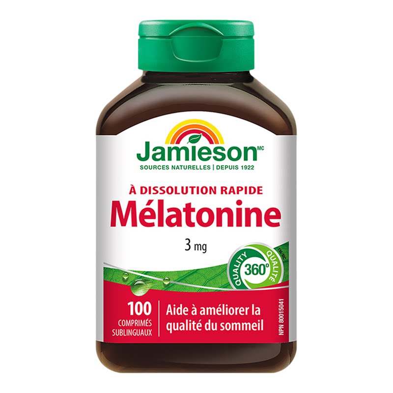 jamieson健美生进口melatonin褪黑素速溶含片100片 退黑素睡眠片