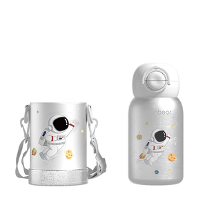 纯钛儿童保温杯高颜值上学专用宝宝大容量吸管直饮便携礼盒装水壶