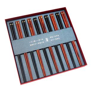 研町新款酸枝木筷子家用高档黑檀乌木无漆无蜡轻奢高级感小圆点快