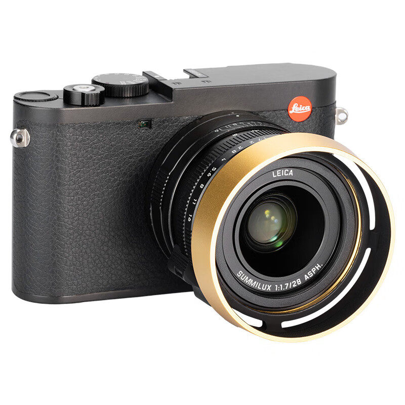 JJC适用徕卡Leica Q3 Q2相机遮光罩Q343 Q(Typ 116) 莱卡Q2M Q-P金属遮光罩保护镜头黑色19657/金色19659配件