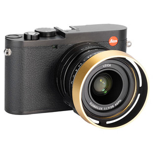 JJC适用徕卡Leica Q3 Q2相机遮光罩Q343 Q(Typ 116) 莱卡Q2M Q-P金属遮光罩保护镜头黑色19657/金色19659配件