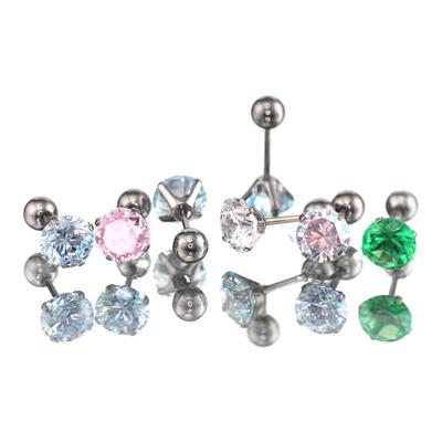 ShinmaF-136钛合金超闪锆石耳钉