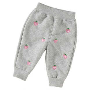 女童加绒休闲裤秋冬季羊羔毛女宝宝洋气加厚卫裤婴儿裤子外穿冬款