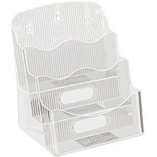 宣传单展示架桌面阶梯式透明亚克力台面资料报刊摆放架杂志收纳盒