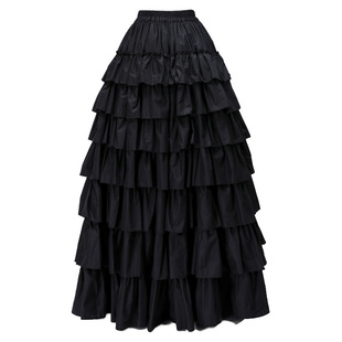 【Lace Garden】+赫本小姐+复古丝绒荷叶边西服多层大摆裙lolita