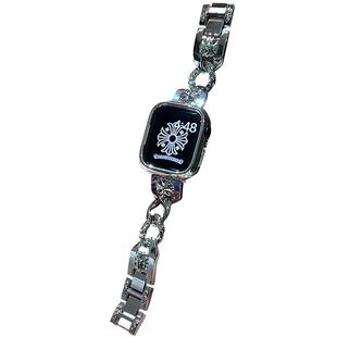 金属十字架朋克表带适用苹果applewatch手表带S78910代SE个性男女