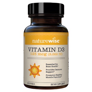 Naturewise5000iu活性25羟基维生素d3阳光瓶备孕妇胶囊维他命90粒