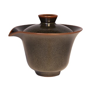 台湾三希堂盖碗茶叶末釉防烫手抓壶盖碗茶叶沫陶瓷泡茶碗功夫茶具