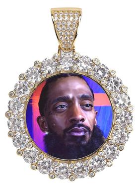 欧美个人定制记忆科比照片情侣吊坠嘻哈珠宝DIY创意相片项链饰品