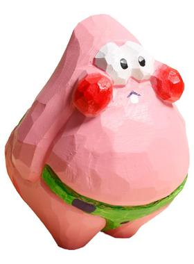 木雕木头派大星摆件电脑桌情侣一对饰品可爱桌面装饰闺蜜生日礼物