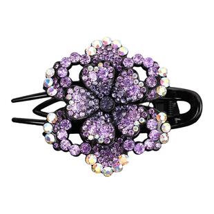 发卡中老年发夹女气质鸭嘴夹妈妈后脑勺中号水钻发饰复古头花头饰