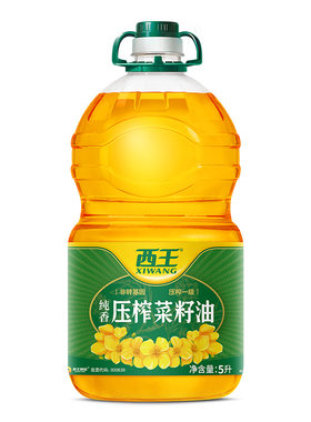西王纯香压榨菜籽油5L非转基因一级小榨精选物理桶装