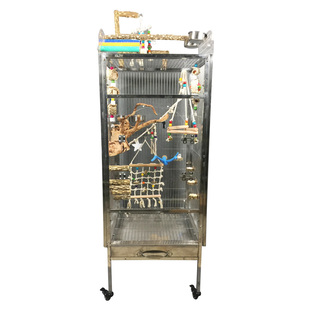 不锈钢鸟笼灰鹦鹉笼豪华亚克力鹦鹉鸟笼子亚马逊金刚灰机葵花折衷