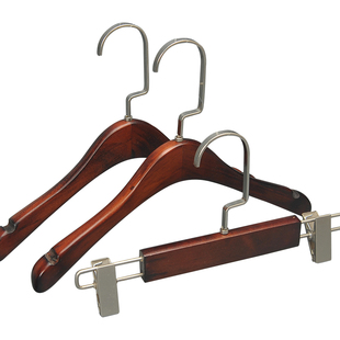 宝宝环保实木衣架裤夹衣架小孩木制裤架儿童木质童装店LOGO定制