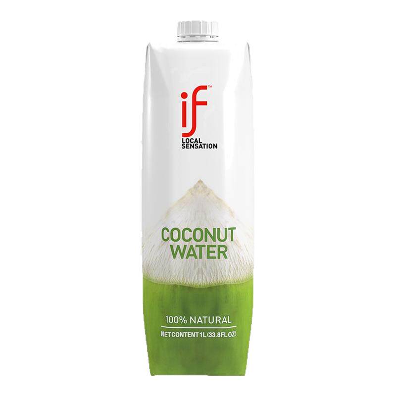 泰国进口if100%纯椰子水NFC含电解质0添加1L*2瓶椰青孕妇果汁饮料