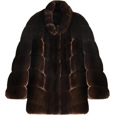 COCOBELLA仿紫貂环保皮草外套