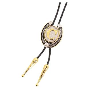 合金马蹄字母花式项链男士原创设计镀24K纯金纯银吊坠美国牛仔风