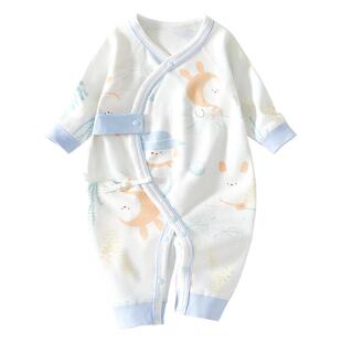 新生婴儿连体衣早秋纯棉婴幼儿0到3个月宝宝衣服秋装和尚服秋季男