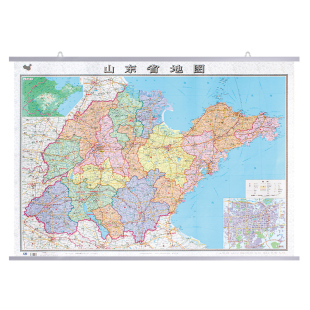 【2026年新版】山东省地图贴图约106×76cm 全省政区交通高速铁路旅游景点2026版 会议办公室装饰用画