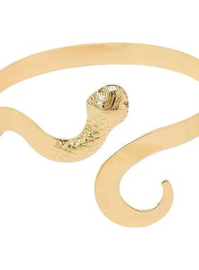 欧美金属蛇型开口手镯金色臂