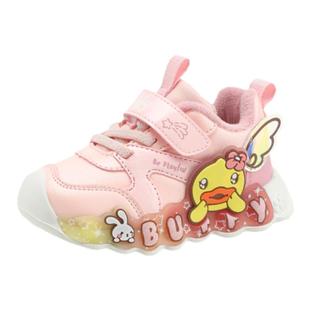 B.Duck小黄鸭童鞋女童运动鞋加绒发光宝宝亮灯鞋冬季新款儿童棉鞋