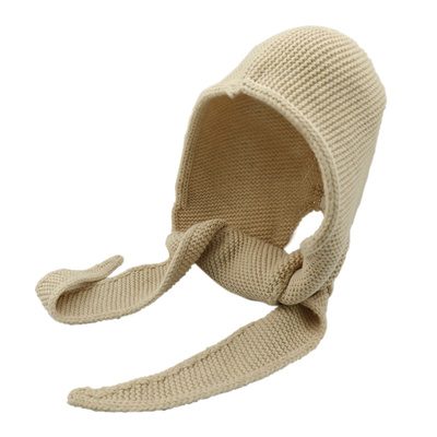 复古纯羊毛针织帽子围巾一体