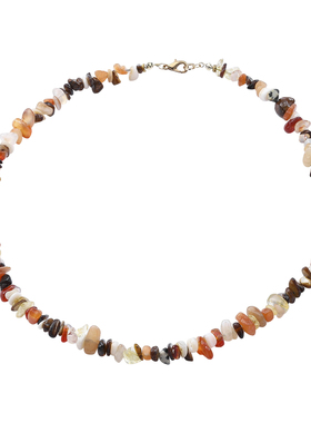 天然串珠项链女手工diy琥珀玛瑙