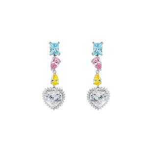 Annaya李嘉琦同款流光溢彩耳环小众高级感耳钉饰新年礼物耳圈女