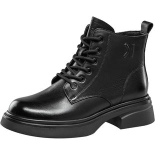 康奈女鞋2025冬季新款马丁靴女软底舒适保暖短靴时尚百搭日常通勤