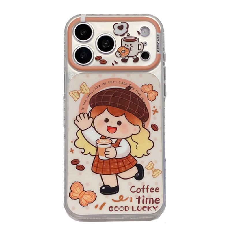 适用苹果系列iPhone17新款手机壳16promax14promax卡通奶茶女孩15promax13promax半包大孔磁吸网红女款保护套