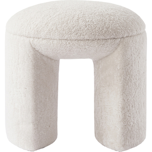 sort中国一周设计Muffin麦芬圆凳长凳软包羊羔毛凳子北欧现代简约