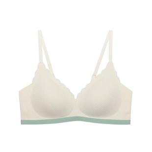 三福薄无钢圈聚拢文胸提花撞色无感柔软舒适内衣女488010