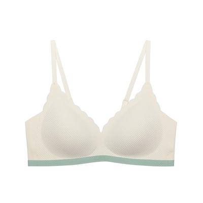 三福薄无钢圈聚拢文胸提花撞色无感柔软舒适内衣女488010