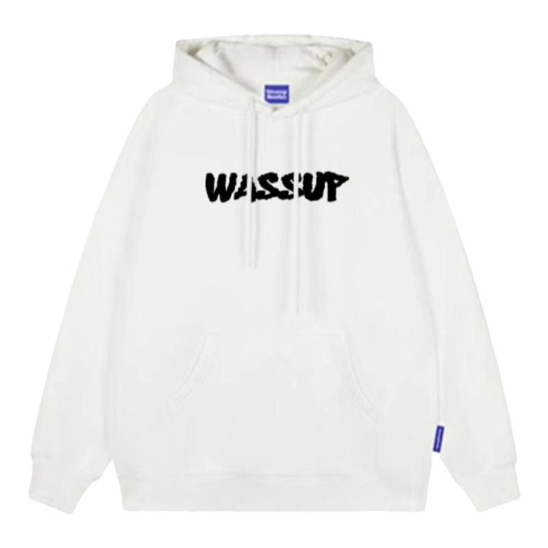 WASSUP潮牌重磅纯棉宽松连帽卫衣