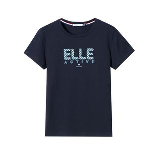 ELLE Active2026春夏新款短袖t恤女灰紫色上衣修身经典字母短袖衫