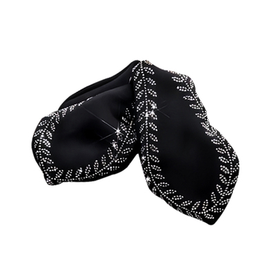 缎面三角高马尾抓夹珍珠鲨鱼夹