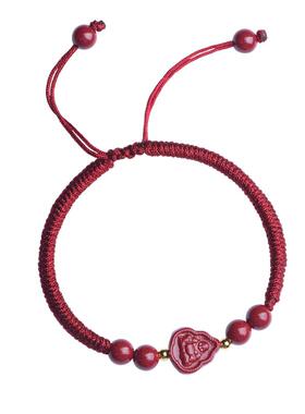 朱砂观音弥勒佛红绳手链男女款