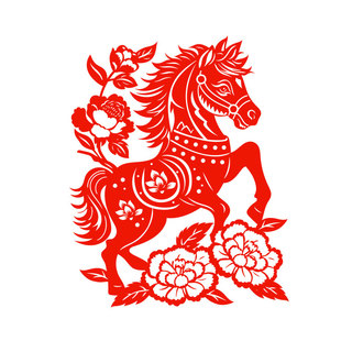 生肖马窗花剪纸马到成功静电贴纸乔迁窗贴玻璃门贴2026新年春节
